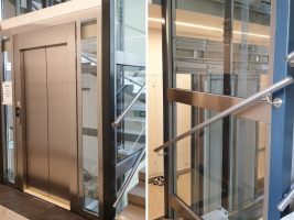 Interesting realization - lift with glass shaft in Prague residential building